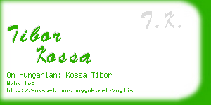 tibor kossa business card